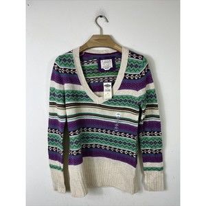 Old Navy Women's Lambs Wool Blend Fair Isle Pullover Sweater Sz S NWT $24